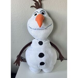 Disney Frozen S Zipper Backpack Olaf Snowman Plush Doll Stuffed‎ Animal 18" Tall